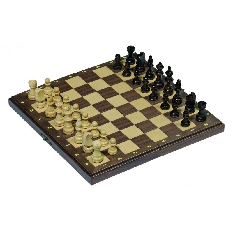 jeu d echecs magnetique dans boite en bois pliable goki